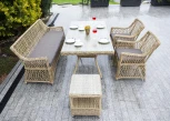 Обеденная группа плетеная на 4 персоны, цвет соломенный 4SIS Катания F KATFS2C2T2-5-SET