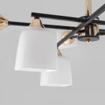 Потолочная люстра на штанге Imex MD.4080-8-S-BK+FGD