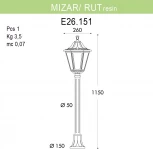 Наземный фонарь Fumagalli Rut E26.151.000.BYF1R (220V, под старину, IP55)