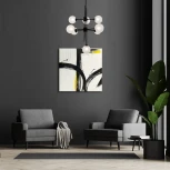 Потолочная люстра Wi-Fi на штанге Eurosvet Volver 50383 черный (220V, управление смартфоном, голосовое управление, умный дом - Minimir Home, Алиса, Маруся, Салют, шарики)