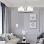 Подвесная люстра Wi-Fi Eurosvet Caprera 60146/8 никель (220V, управление смартфоном, голосовое управление, умный дом - Minimir Home, Алиса, Маруся, Салют, на цепи)