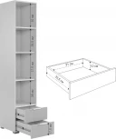 Зефир Шкаф однодверный 107.03 Mebelson (ЛДСП,МДФ,ПВХ,Пластик/Светлое дерево,Белый,Розовый) арт.UL.107-M.103.03.3102