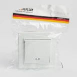 Переключатель одноклавишный перекрестный (белый) Stekker Эрна 39925