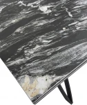 Стол PALERMO 180 TL-128 Испанская керамика черный контрастный мрамор / черный каркас М-City