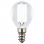 Лампа светодиодная, форма "шар", прозрачная, белый свет 4000K Uniel Яркая A++ LED-G45-4W/4000K/E14/CL GLY01TR