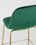 Стул полубарный Stool Group Валенсия велюр зеленый золотые ножки УТ000004427