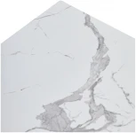 Стол M-City ESTEBIO 160 GLOSS STATUARIO WHITE SOLID CERAMIC / Серый металлик