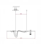 Подвесной светильник с гибким неоном Kink Light Кайли 08039K-120A,19 димм. черный с пультом ДУ (регулировка яркости, LED, 220V, умный дом - LampSmart, на тросе)