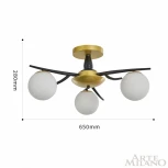 Потолочная люстра на штанге Arte Milano 273408/3 BK/GD (220V, шарики)