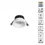 Светильник светодиодный встраиваемый Novotech Clara 359553 белый с переключателем цв. температуры IP44 LED 10W 220V 3000К\4000К\6000К (круглые)