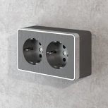 Розетка двойная с заземлением Gallant (графит рифленый) Werkel W5072104 (a051342)