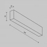 Потолочный линейный светильник светодиодный Maytoni Basis C068CL-20W3-6K-B (220V)