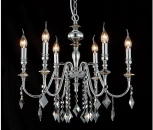 Подвесная люстра Crystal Lux MERCEDES SP6 CHROME/SMOKE (220V, на цепи, свеча)