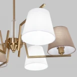 Потолочная люстра Wi-Fi на штанге Eurosvet Ozark 60149/6 латунь (220V, управление смартфоном, голосовое управление, умный дом - Minimir Home, Алиса, Маруся, Салют)