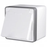 Розетка влагозащ. с зазем. с защит. крышкой и шторками Gallant (белый) Werkel W5071201 (a051568)