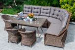 Обеденная группа из искусственного ротанга, цвет коричневый 4SIS Базелла BAZS6C3T-8-SET brown