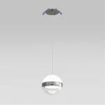 Подвесной светильник Odeon Light Roni 5037/9L никель/прозрачн/молочный/металл/акрил LED 9W 4000K 480лм (220V, на проводе, шар)