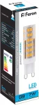 Лампочка светодиодная кукуруза прозрачная колба G9 7 Вт 6400K холодное белое свечение Feron 25768