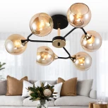 Потолочная люстра на штанге Rivoli Alison 3138-306 (220V, шарики, молекулы)