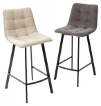 Полубарный стул CHILLI-QB SQUARE бежевый #5, велюр / черный каркас (H=66cm)