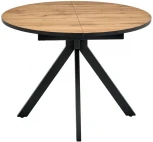 Стол Rudolf круглый раскладной 100-130x100x75см, Дуб Вотан, чёрный Bradex Home RF 0301