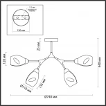 Люстра потолочная Fawn 5208/4C черный, золотой E14 4*40W