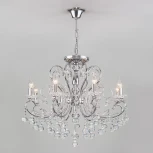 Подвесная люстра Eurosvet Collana 10096/8 хром/прозрачный хрусталь Strotskis