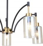 Потолочная люстра на штанге Escada Lyrics 1166/5P 5x40Вт E14, металл/стекло, бронза/черный, прозрачный плафон (220V)
