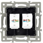 Механизм компьютерной розетки двойной SCT-MPC2-PL-BK (RJ-45, CAT6) (Arlight) 045337