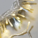 Гирлянда Нить 10м тепло-белая с мерцанием белого диода 220В, 100 LED, провод прозрачный ПВХ, IP54 Laitcom PST100BLW-10-2WW