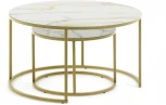 Журнальный стол La Forma (ex Julia Grup) Leonor (Золотой,Белый/ Сталь,Стекло)