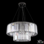 Подвесная люстра светодиодная APL LED Sicilia SH09.73.2D.A.Ni.4000 (220V, хрусталь, на тросе, круглые)