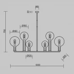 Потолочная люстра на штанге Maytoni Status MOD333PL-06B1 (220V, шарики)