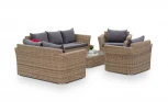 Лаунж-зона из искусственного ротанга, цвет соломенный 4SIS Капучино Дабл KDS3S2CT-5-SET