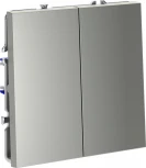 Проходной переключатель двухклавишный (сталь) Voltum S70 VLS020305
