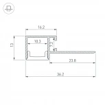 Профиль FANTOM-W12-EDGE-2000 ANOD (Arlight, Алюминий) 040329 ARH-FANTOM