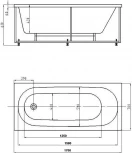 Акриловая ванна Акватек Оберон 170 с гидромассажем и экраном