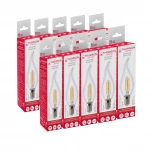 Лампочка светодиодная филаментная прозрачная свеча на ветру E14 9W Thomson Tail Candle TH-B2387