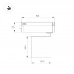 Трековый светильник светодиодный LGD-DYKE-2TR-R75-16W Warm3000 (WH, 38 deg, 230V) (Arlight, IP20 Металл) 052264