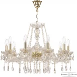 Подвесная люстра Bohemia 116 116/10/240 G (220V, подвески, на цепи, подсвечник, свеча)