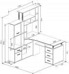 Стол компьютерный Woodville Джаз-15 левый венге / дуб молочный 318938