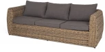 "Кальяри" диван из искусственного ротанга (гиацинт) трехместный, цвет соломенный 4SIS арт.УТ-00001980