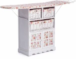 Гладильный комод с 3-я корзинами Secret De Maison CAMPANARD (mod. PE-03) дерево павловния, мдф, 64x35x83см, white (белый), ткань -розочки Tetchair 15543