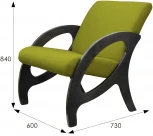 Кресло Альма ткань лайм, каркас венге, патина от фабрики Mebelik
