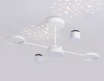 Потолочная люстра на штанге светодиодная с пультом Ambrella Comfort FL51631 (регулировка яркости, 220V, круглые, звездное небо, проекция)
