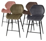 Полубарный стул M-City MARCEL BLUVEL-52 PINK (H=65cm), велюр