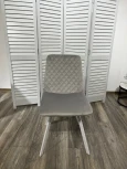 Обеденный стул M-City DAIQUIRI BLUVEL-03 LIGHT GREY / белый каркас, велюр