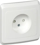 Розетка встраиваемая без заземления со шторками (белый) Systeme Electric Этюд PC16-002B