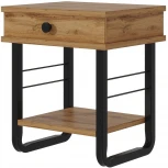 Тумба прикроватная ГРЕТА ММД 205 чёрный/дуб вотан, Форвард