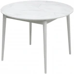 Стол BOLERO 105 см Жемчужный Перито (Белый Мрамор), HPL / Белый М-City